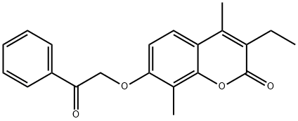 3-ethyl-4,8-dimethyl-7-phenacyloxychromen-2-one 结构式