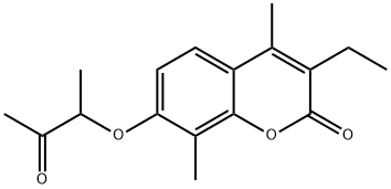 3-ethyl-4,8-dimethyl-7-(3-oxobutan-2-yloxy)chromen-2-one 结构式