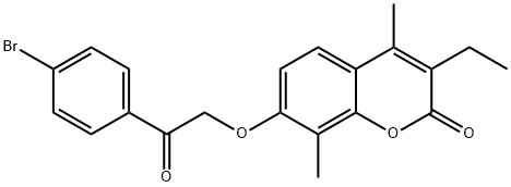 7-[2-(4-bromophenyl)-2-oxoethoxy]-3-ethyl-4,8-dimethylchromen-2-one 结构式