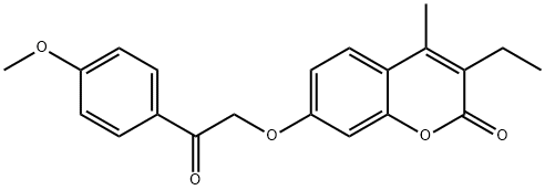 3-ethyl-7-[2-(4-methoxyphenyl)-2-oxoethoxy]-4-methylchromen-2-one 结构式