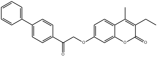 3-ethyl-4-methyl-7-[2-oxo-2-(4-phenylphenyl)ethoxy]chromen-2-one 结构式