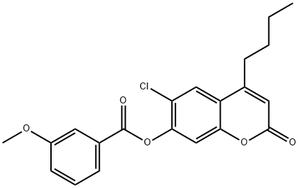 (4-butyl-6-chloro-2-oxochromen-7-yl) 3-methoxybenzoate 结构式