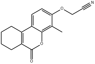 2-[(4-methyl-6-oxo-7,8,9,10-tetrahydrobenzo[c]chromen-3-yl)oxy]acetonitrile 结构式