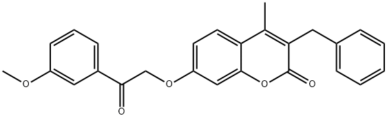 3-benzyl-7-[2-(3-methoxyphenyl)-2-oxoethoxy]-4-methylchromen-2-one 结构式