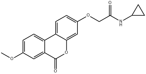 N-cyclopropyl-2-(8-methoxy-6-oxobenzo[c]chromen-3-yl)oxyacetamide 结构式