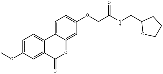 2-(8-methoxy-6-oxobenzo[c]chromen-3-yl)oxy-N-(oxolan-2-ylmethyl)acetamide 结构式