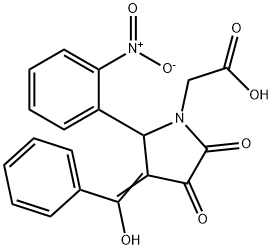 2-[(3Z)-3-[hydroxy(phenyl)methylidene]-2-(2-nitrophenyl)-4,5-dioxopyrrolidin-1-yl]acetic acid 结构式