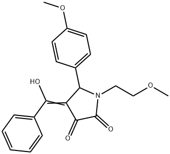 (4E)-4-[hydroxy(phenyl)methylidene]-1-(2-methoxyethyl)-5-(4-methoxyphenyl)pyrrolidine-2,3-dione 结构式