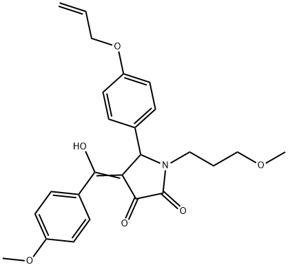 (4E)-4-[hydroxy-(4-methoxyphenyl)methylidene]-1-(3-methoxypropyl)-5-(4-prop-2-enoxyphenyl)pyrrolidine-2,3-dione 结构式