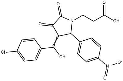 3-[(3E)-3-[(4-chlorophenyl)-hydroxymethylidene]-2-(4-nitrophenyl)-4,5-dioxopyrrolidin-1-yl]propanoic acid 结构式