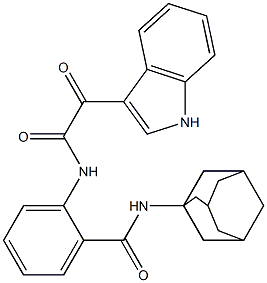 N-(1-adamantyl)-2-[[2-(1H-indol-3-yl)-2-oxoacetyl]amino]benzamide 结构式