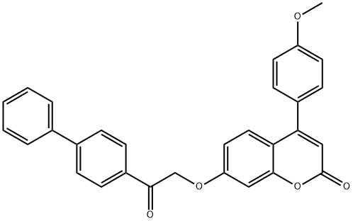 4-(4-methoxyphenyl)-7-[2-oxo-2-(4-phenylphenyl)ethoxy]chromen-2-one 结构式