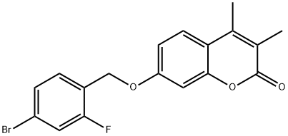 7-[(4-bromo-2-fluorophenyl)methoxy]-3,4-dimethylchromen-2-one 结构式