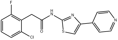 2-(2-氯-6-氟苯基)-N-(4-(吡啶-4-基)噻唑-2-基)乙酰胺 结构式
