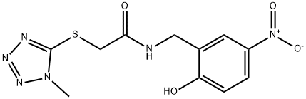 N-[(2-hydroxy-5-nitrophenyl)methyl]-2-(1-methyltetrazol-5-yl)sulfanylacetamide 结构式