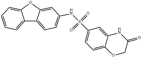 N-dibenzofuran-3-yl-3-oxo-4H-1,4-benzoxazine-6-sulfonamide 结构式