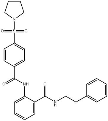 N-(2-phenylethyl)-2-[(4-pyrrolidin-1-ylsulfonylbenzoyl)amino]benzamide 结构式