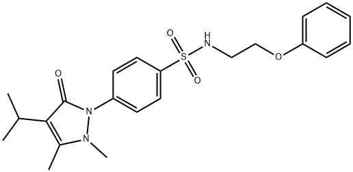 4-(4-异丙基-2,3-二甲基-5-氧代-2,5-二氢-1H-吡唑-1-基)-N-(2-苯氧基乙基)苯磺酰胺 结构式