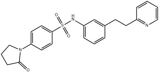 4-(2-oxopyrrolidin-1-yl)-N-[3-(2-pyridin-2-ylethyl)phenyl]benzenesulfonamide 结构式