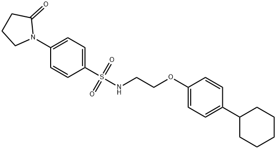 N-[2-(4-cyclohexylphenoxy)ethyl]-4-(2-oxopyrrolidin-1-yl)benzenesulfonamide 结构式