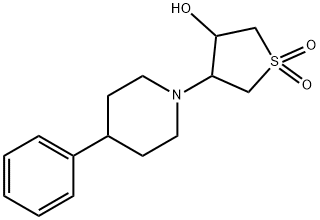 1,1-dioxo-4-(4-phenylpiperidin-1-yl)thiolan-3-ol 结构式