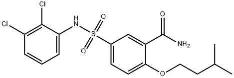 5-[(2,3-dichlorophenyl)sulfamoyl]-2-(3-methylbutoxy)benzamide 结构式