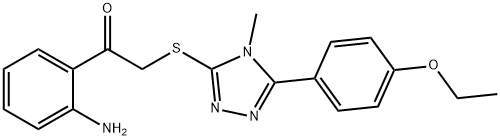 1-(2-aminophenyl)-2-[[5-(4-ethoxyphenyl)-4-methyl-1,2,4-triazol-3-yl]sulfanyl]ethanone 结构式