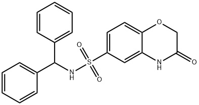 N-benzhydryl-3-oxo-4H-1,4-benzoxazine-6-sulfonamide 结构式