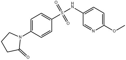 N-(6-methoxypyridin-3-yl)-4-(2-oxopyrrolidin-1-yl)benzenesulfonamide 结构式