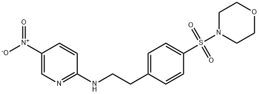 N-[2-(4-morpholin-4-ylsulfonylphenyl)ethyl]-5-nitropyridin-2-amine 结构式