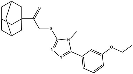 1-(1-adamantyl)-2-[[5-(3-ethoxyphenyl)-4-methyl-1,2,4-triazol-3-yl]sulfanyl]ethanone 结构式