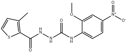 1-(2-methoxy-4-nitrophenyl)-3-[(3-methylthiophene-2-carbonyl)amino]urea 结构式