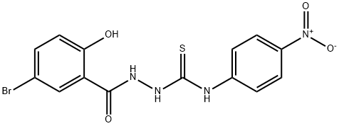 1-[(5-bromo-2-hydroxybenzoyl)amino]-3-(4-nitrophenyl)thiourea 结构式