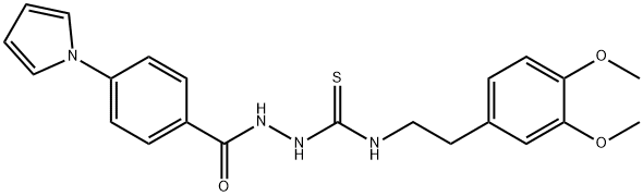 1-[2-(3,4-dimethoxyphenyl)ethyl]-3-[(4-pyrrol-1-ylbenzoyl)amino]thiourea 结构式