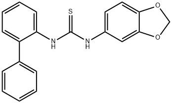 1-(1,3-benzodioxol-5-yl)-3-(2-phenylphenyl)thiourea 结构式