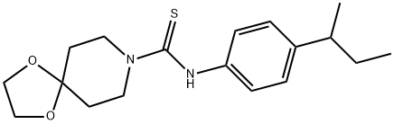 N-(4-butan-2-ylphenyl)-1,4-dioxa-8-azaspiro[4.5]decane-8-carbothioamide 结构式