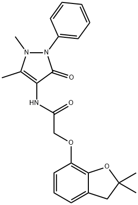 2-[(2,2-dimethyl-3H-1-benzofuran-7-yl)oxy]-N-(1,5-dimethyl-3-oxo-2-phenylpyrazol-4-yl)acetamide 结构式