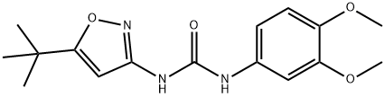 1-(5-tert-butyl-1,2-oxazol-3-yl)-3-(3,4-dimethoxyphenyl)urea 结构式
