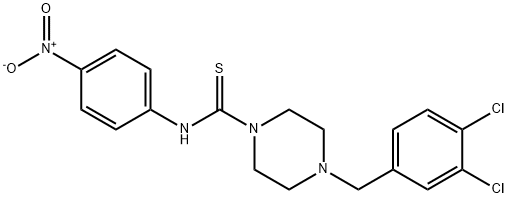4-[(3,4-dichlorophenyl)methyl]-N-(4-nitrophenyl)piperazine-1-carbothioamide 结构式