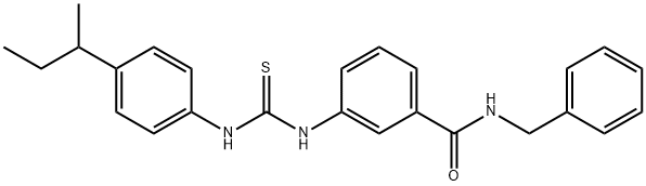 N-benzyl-3-[(4-butan-2-ylphenyl)carbamothioylamino]benzamide 结构式