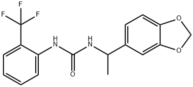 1-[1-(1,3-benzodioxol-5-yl)ethyl]-3-[2-(trifluoromethyl)phenyl]urea 结构式