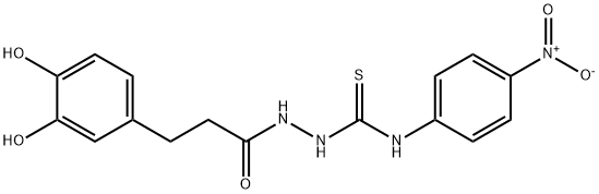1-[3-(3,4-dihydroxyphenyl)propanoylamino]-3-(4-nitrophenyl)thiourea 结构式