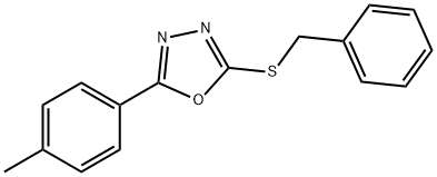 2-(苄硫基)-5-(对甲苯基)-1,3,4-恶二唑 结构式