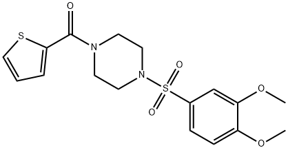 [4-(3,4-dimethoxyphenyl)sulfonylpiperazin-1-yl]-thiophen-2-ylmethanone 结构式