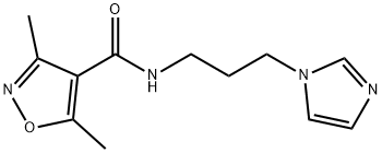 N-(3-imidazol-1-ylpropyl)-3,5-dimethyl-1,2-oxazole-4-carboxamide 结构式