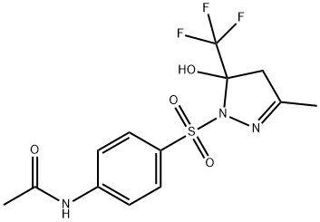 N-[4-[[5-hydroxy-3-methyl-5-(trifluoromethyl)-4H-pyrazol-1-yl]sulfonyl]phenyl]acetamide 结构式