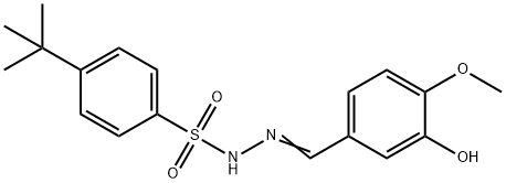 4-tert-butyl-N-[(Z)-(3-hydroxy-4-methoxyphenyl)methylideneamino]benzenesulfonamide 结构式