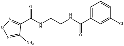 4-amino-N-[2-[(3-chlorobenzoyl)amino]ethyl]-1,2,5-oxadiazole-3-carboxamide 结构式