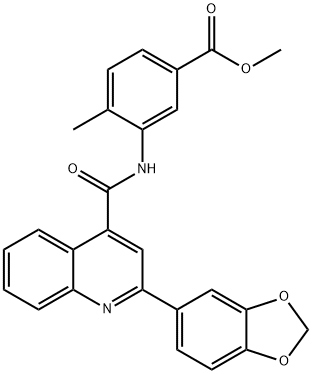 methyl 3-[[2-(1,3-benzodioxol-5-yl)quinoline-4-carbonyl]amino]-4-methylbenzoate 结构式