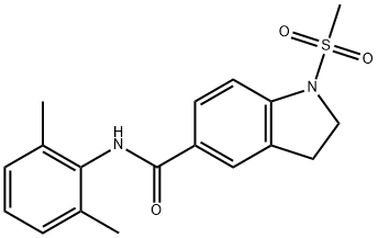 N-(2,6-dimethylphenyl)-1-methylsulfonyl-2,3-dihydroindole-5-carboxamide 结构式